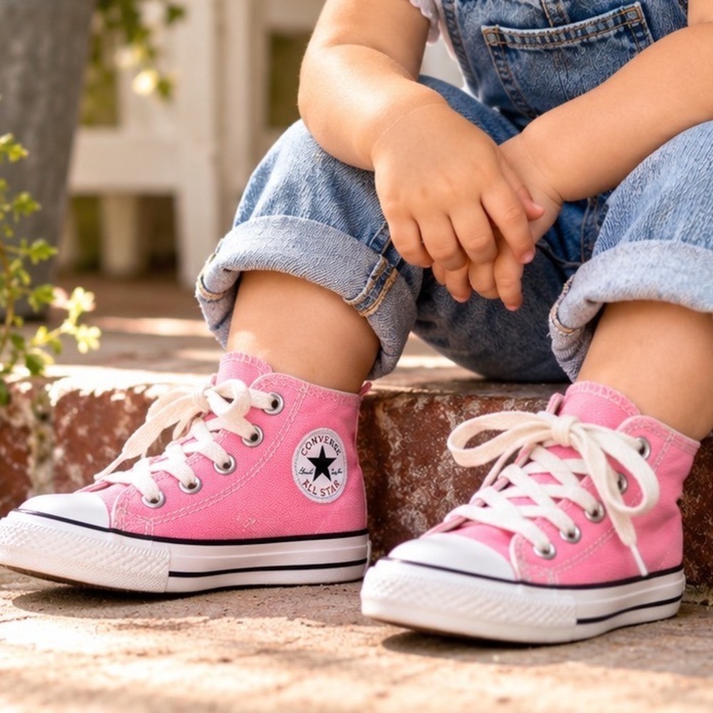 Converse Chuck Taylor All Star High Top Pink Canvas Sneakers Toddler Size 6